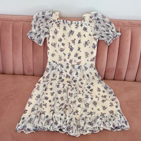 Ivy City Co Cream Floral Puff-Sleeve Dress - Picture 5 of 5